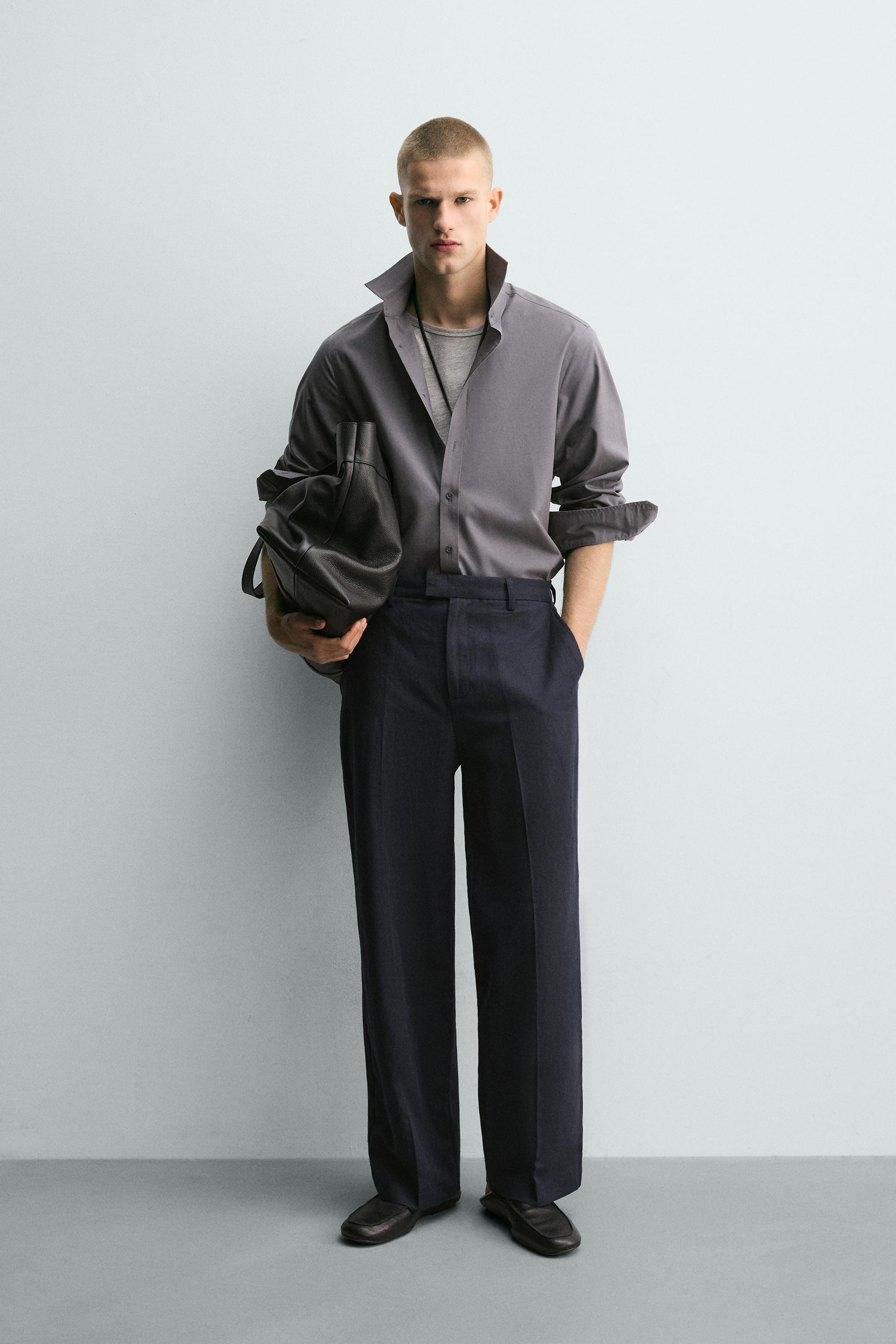 PANTALON RELAXED FIT EN COTON ET LIN